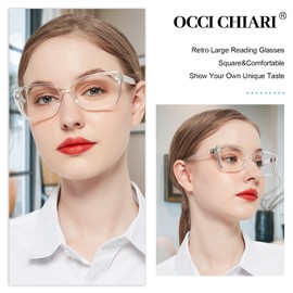 OCCI CHIARI High Power Reading Glasses Women Strongest Readers(Clear 6.0x) 1.0 1.25 1.5 1.75 2.0 2.25 2.5 2.75 3.0 3.5 4.0 5.0 6.0