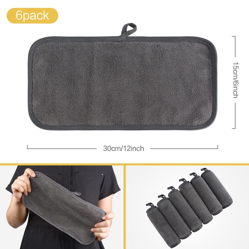 KinHwa 6 Pack Microfibre Face Cloth Flannel Makeup Remover Cloth