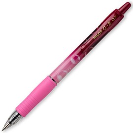 Pilot G-2-07 Bubble Gel Ink Rollerball Pen - Smooth Ink Retractable Pens with Ergonomic Grip for Writing, Journaling, Sketching, Note-Taking & Creative - BLUE ink - Pink Barrel