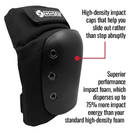 Bont Adult PRO Knee Skate Pads Protection for Inline skate, Roller Derby, Roller Skate, Park Skate, Ice Skate, Skateboard, Scooter (Large)