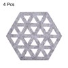 sourcing map Felt Coasters, 4pcs Hexagonal Pad Coaster for Drink