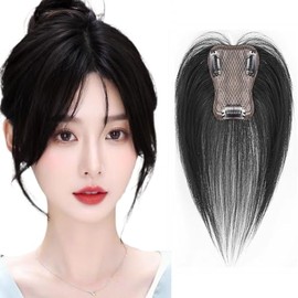 Women's 3D Partial Wig, Hair Piece, Hair Enhancement, Point Wig, Top Hairpiece, Top Cover, For Head, Gray Hair, Everyday Commute Part Wig (Natural Black)