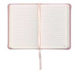 Leatherpress Classic Leather Notebook Journal, Hardcover, Quartz Pink, Pocket (3.8" x 5.7"), 240 Ruled Pages, Inspire Collection