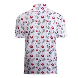 Alex Vando Mens Hawaiian Golf Shirt Moisture Wicking Digital Print Golf Shirts for Men,White Christmas Ball,M