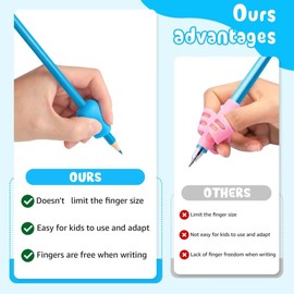Tumurup Pack of 15 Children's Pen Holders, Writing Aid for Pens, Children's Writing Aid, Pen Holder, Grip Aid, Pen, Child Aid, Ergonomic Pens, Child Right-Handed or Left-Handed Pens