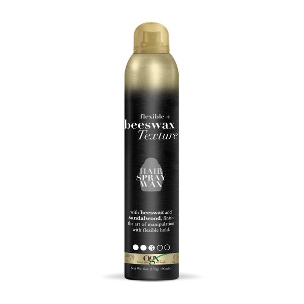 OGX Flexible + Beeswax Texture Hair Spray Wax, 6 Oz (64041)