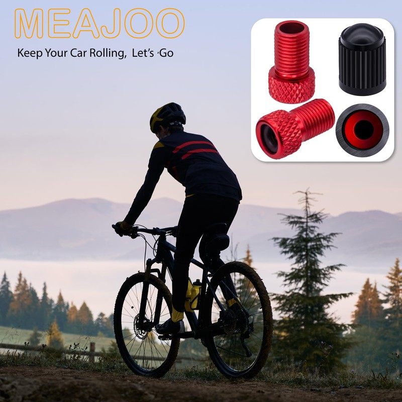 MEAJOO 2PCS Presta Valve Adapter, Aluminum Convert Presta to Schrader