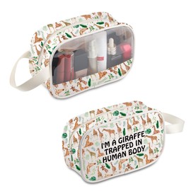 BDPWSS Giraffe Makeup Bag Giraffes Lover Gift I'm A Giraffe Trapped In Human Body Zipper Pouch African Animal Lover Gift (Giraffe Trapped MB)