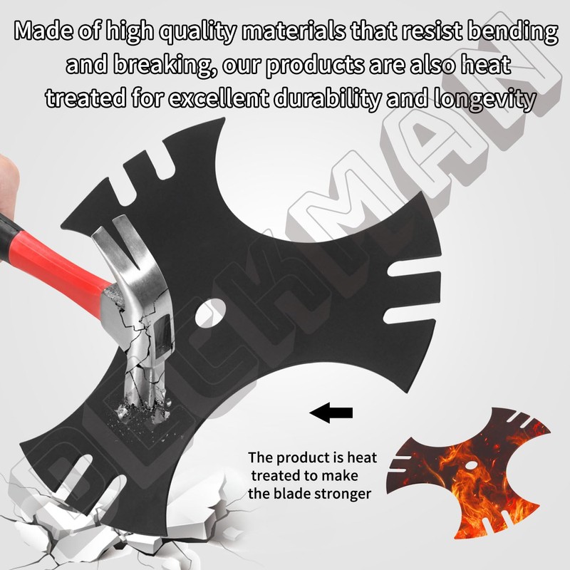 DECKMAN 2 Pack Walk-Behind Edger Quick Cutting Tri-Tip Replacement Blade,