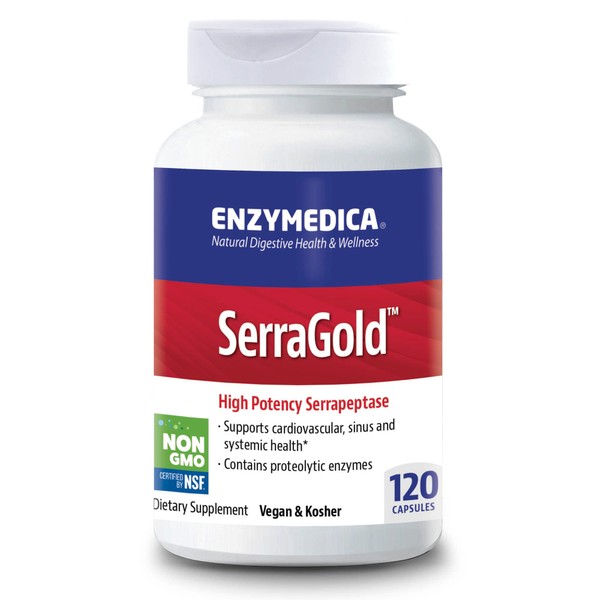 Enzymedica, SerraGold, Supports Recovery, Immune and Cardiovascular System, Natural Supplement, 120 Count (FFP)