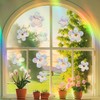 39pcs Rainbow Flower Window Decals to Prevent Bird Strikes, Anti-Collision