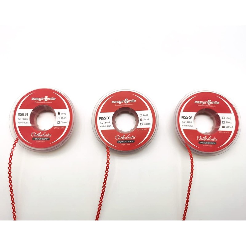 Dental Orthodontic Ultra Elastic Rubber Power Chain Braces Bands Short/Long/Close