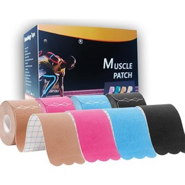 Kinesiology Tape Precut Pro-4Pack | Waterproof Elastic Athletic Tape, 66 ft 80 Strips,  Grade Cotton Adhesive Sports Tape for   & Joint Support, Breathable K Tape-4Color - Color: 4-rolls(precut-multicolor)