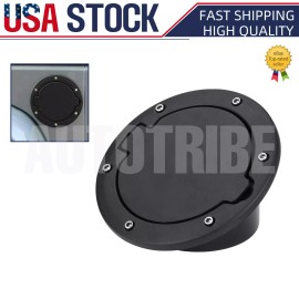 VEHITO Fuel Filler Door Cap Black Lock Gas Cover Cap Fits Jeep Wrangler JK 2008-2017