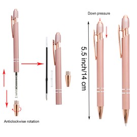 PASISIBICK PASISIBICK 12 Pieces Rose Gold Inspirational Motivational Quotes Snarky Screen Touch Stylus Ballpoint Pens, Office Encouraging Scriptures, Black Ink (Rose Gold,Motivational)
