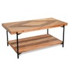 CONSDAN StoneCreek Coffee Table, Solid Fir Wood & Metal Frame,