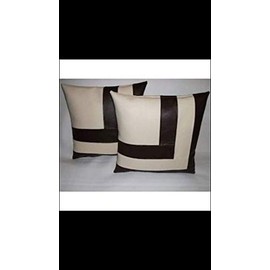 LL LEATHER LOVERS Lambskin Leather Pillow Cover - Sofa Cushion Case - Decorative Throw Covers for Living Room & Bedroom, 14x14 Inches - Grey Brown Pack of 1