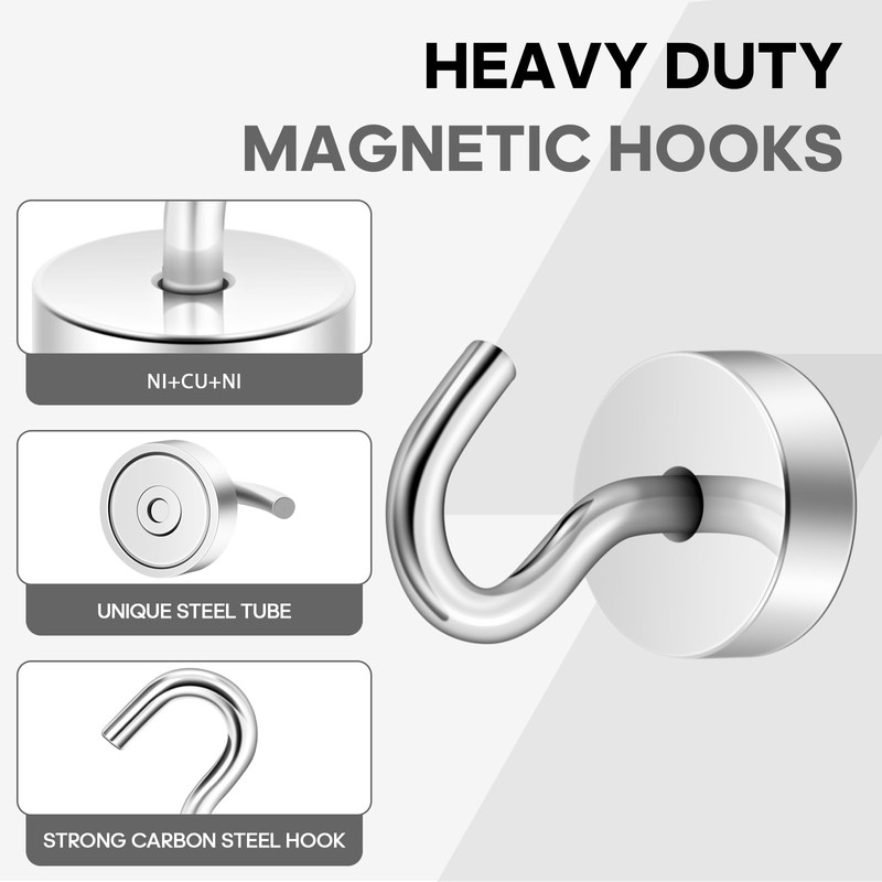 Neosmuk Magnetic Hooks, Cruise Ship Essentials, 30lb+ Heavy Duty Magnetic