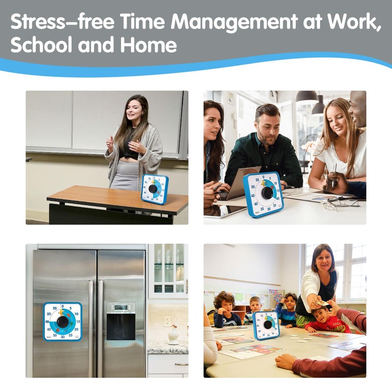 Visual Timer 7.5 inch, 60-Minute Countdown Timer for Kids Classroom