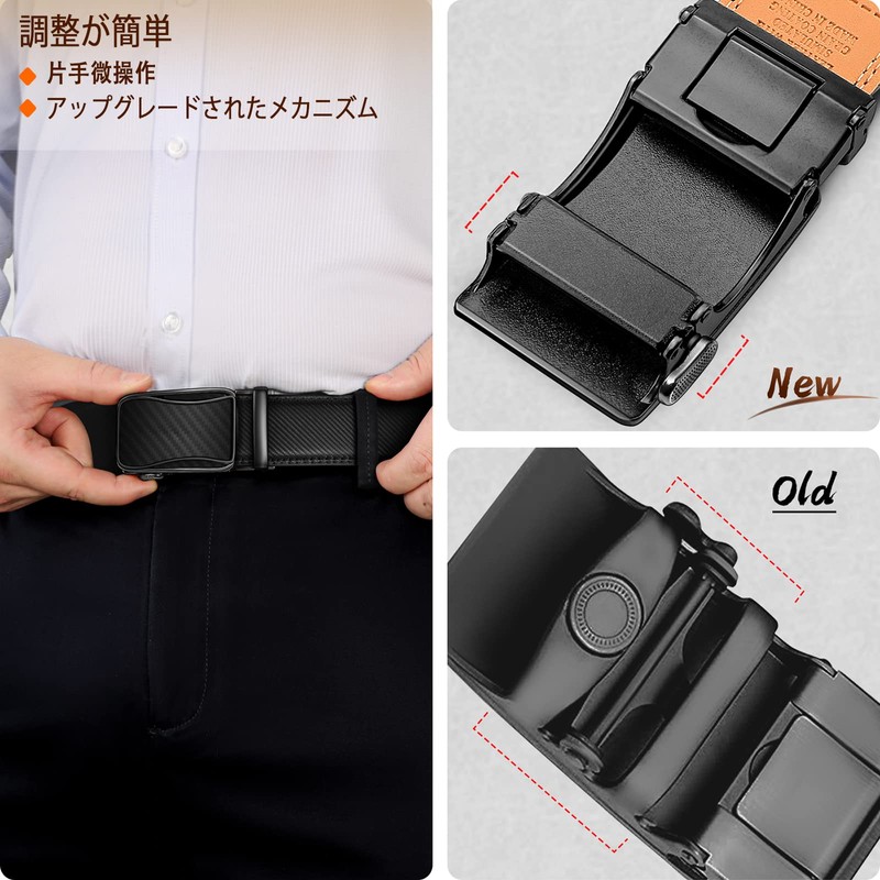 KEMISANT Men's Belt, Suit Business, Large Size, No Belt Hole,