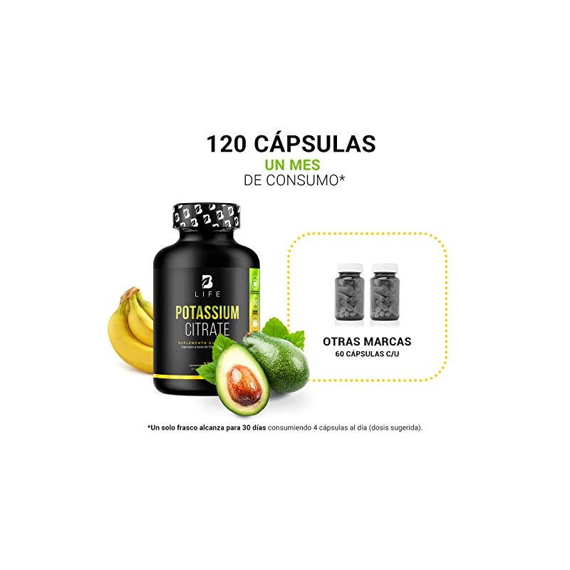 B Life Company Citrato de Potasio 800 mg de Potasio