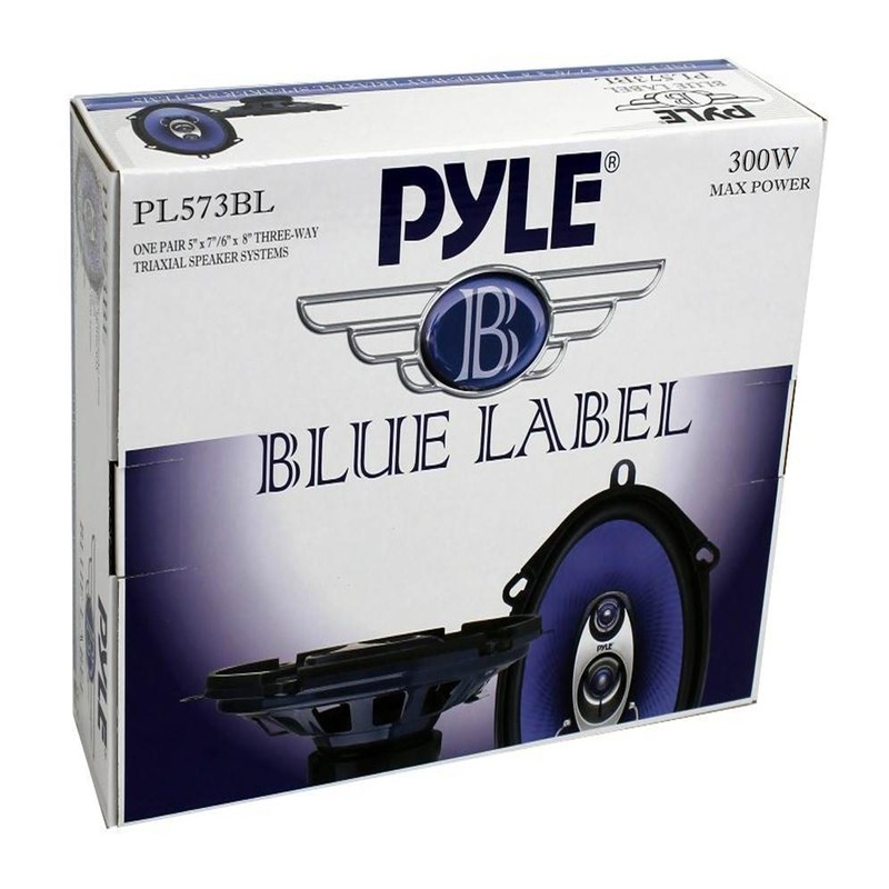 4) New Pyle PL573BL 5x7" 600 Watts 3-Way Car Coaxial