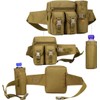 Mochila Cangurera Táctica Militar Caqui para Cintura con Porta Botella,
