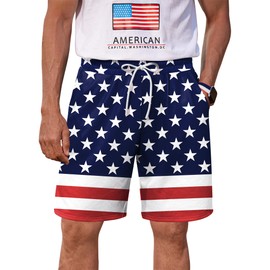 Arvilhill Mens Stripe Casual Shorts Graphic 1776 Short Pant July Fourth Printed We The People Spandex US Pocket Regular Fit Pattern Novelty Soft Trendy Fashion SweatShorts M