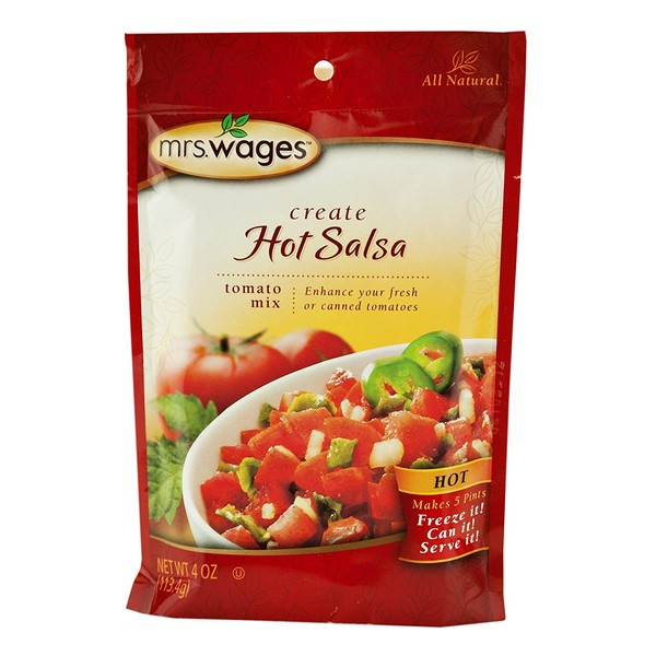 Mrs. Wages Create Your Own Salsa Mix in 4 oz. Packets (Hot Tomato Mix, 3 Packets)