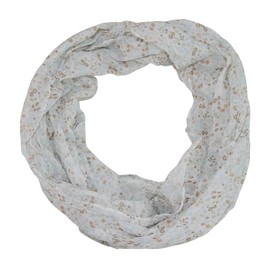 beybey® Fine women's loop scarf made of silk and viscose with floral pattern - spring awakening and the breeze of life., beige