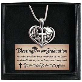 Cathedral Art (Abbey & CA Gift Graduation Heart Pendant Snake Chain, 16-Inch