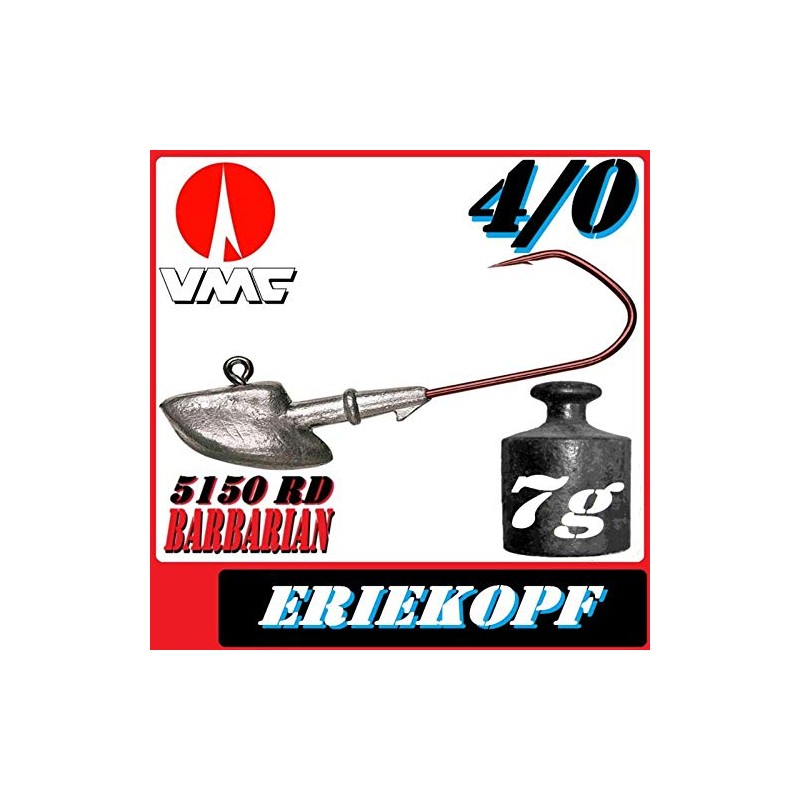 Pilkmaxx VMC Barbarian 5150 RD Jig Head Hook 4/0 7g