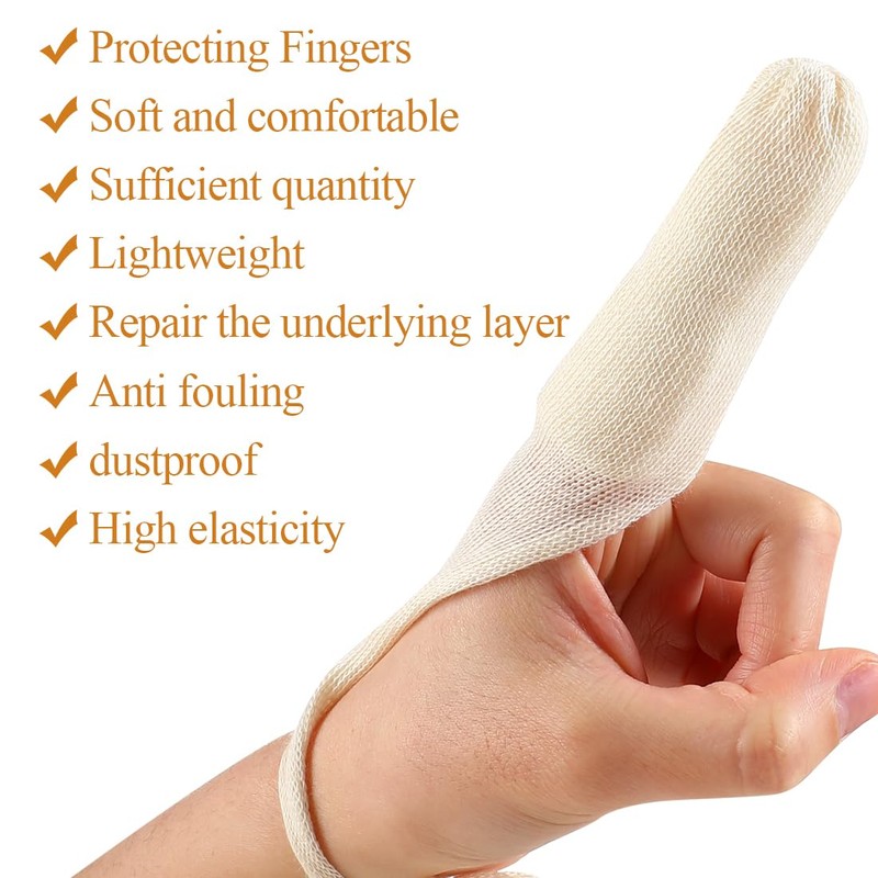 8Pcs Finger Bandages 8.5 x 3CM Tubular Finger Cots Breathable