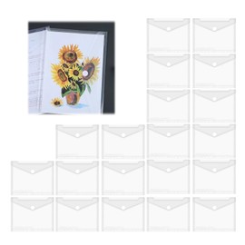 Pack of 20 A5 Document Folder for Filing Waterproof, A5 Transparent Pockets with Fastening, Transparent Pockets A5, Document Folder A5, for Documents Organising with Hole Edge