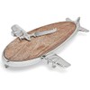 Nickel Plated Airplane with Wooden Cheese Board