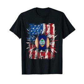 Patriotic Baseball Guam American 4th Of July American Flag T-Shirt