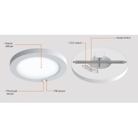 Votatec 6.5" PIR Slim Flush Mount, 3CCT, 12 W