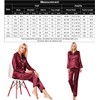 SWOMOG Satin Women's Pyjamas with Button Placket Long Sleeve Sleepwear