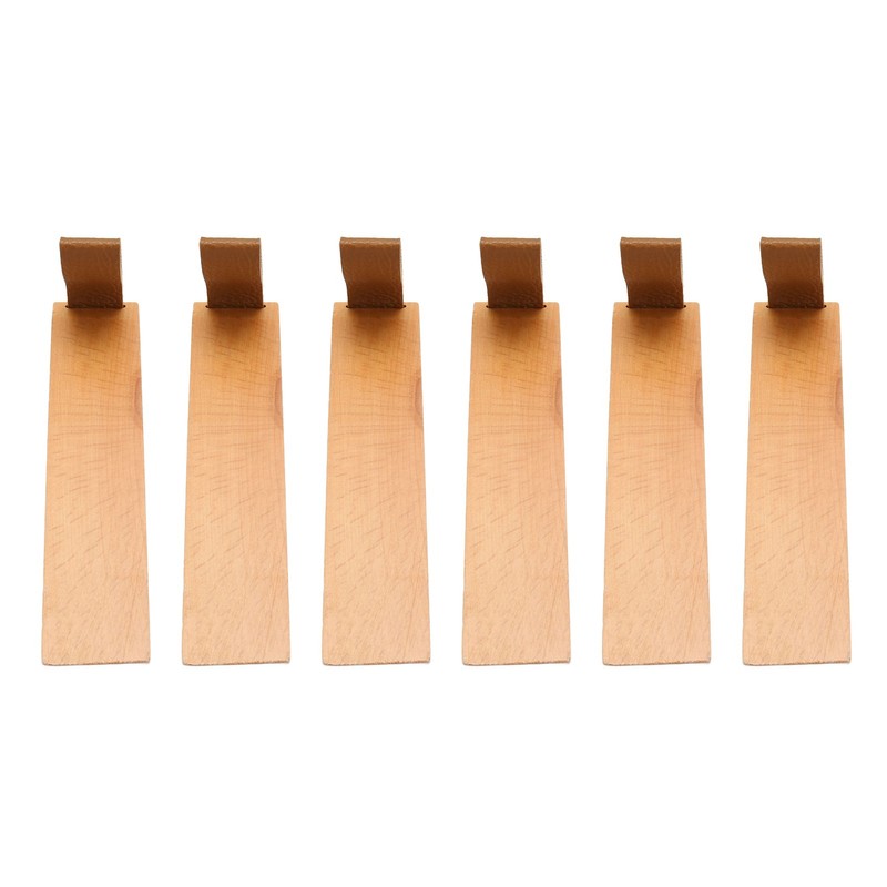 6pcs Door Stopper Wedge Polished Glossy Compact Wooden Firefighter Door
