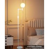 Lightdot 64Inch Dimmable White Floor Lamp, Industrial Farmhouse Globe Standing