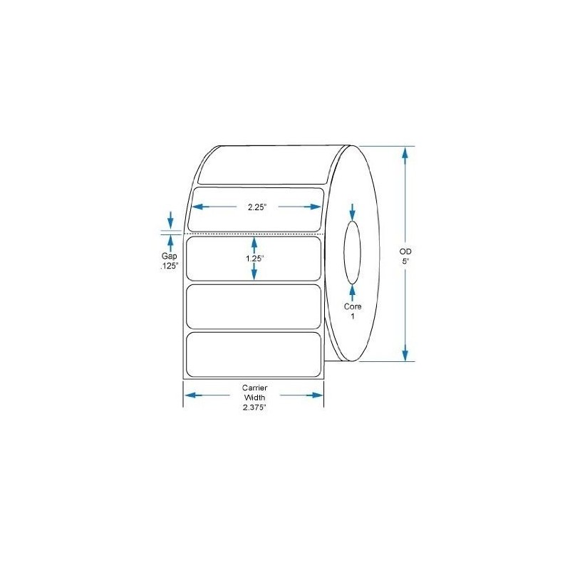 BESTeck 2.25"x1.25" Direct Thermal Labels for Thermal Printers, Perforations Between