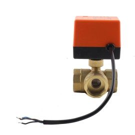 MECUTP 3-Way Electric Ball Valve, Motorised Ball Valve, DN20 Motor Ball Valve 220 V Brass Shut-off Valve, Diverter Valve, Three-Way Valve for Flow Control