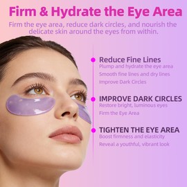Aero Zen Collagen Under Eye Patches, Hydrating Gel Eye Masks with Hyaluronic Acid for Dark Circles, Puffiness, Under Eye Bags & Wrinkles, Ideal Beauty Gift for Women, 24 Pairs（Lavender）