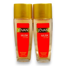 JOVAN Musk For Women Body Fragrance Natural Spray 75ml/2.5fl.oz. LOT OF 2