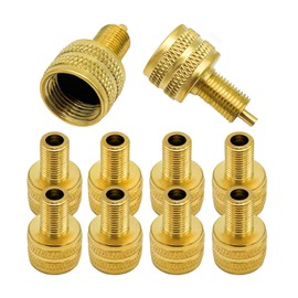 Suvnie 10 PCS Large Bore Tire Valve Adapter, Brass Valve Stem Adapter, External Tire Bore Valve Reducer Adapter Connector for Trucks Giant Crane, Universal Exterior Car Accessories