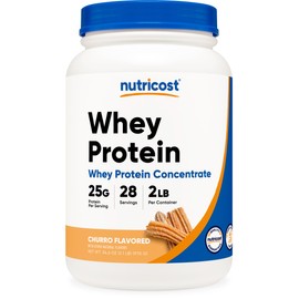 Nutricost Whey Protein Concentrate 2 LB Churro Flavored - GMO-Free, Gluten-Free