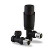 Team Controls Matt Black Angled Thermostatic TRV Radiator Valve &