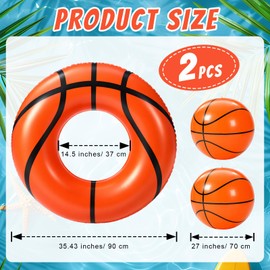 4 Pcs Baseball Inflatable Pool Floats Basketball, Tubes Balls