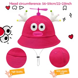 SIEBOLD Propeller Hat, Hats with Propeller, Propeller Hat, Funny Hats, for Adults and Children for Carnival Party Costume Props Party Gift (Rose Red)