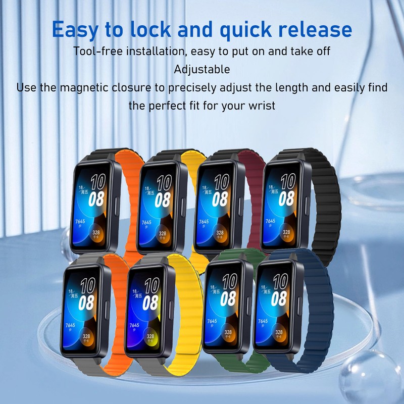 Silicone Magnetic Watch Band Adjustable Quick Release Flexible Sweatproof Comfortable